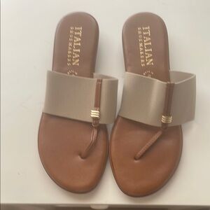 Italian Shoemakers Beige and Brown Sandals